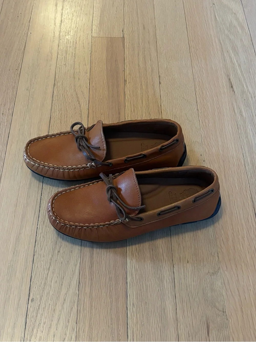 Little Boys Classic Leather Loafers - Brown